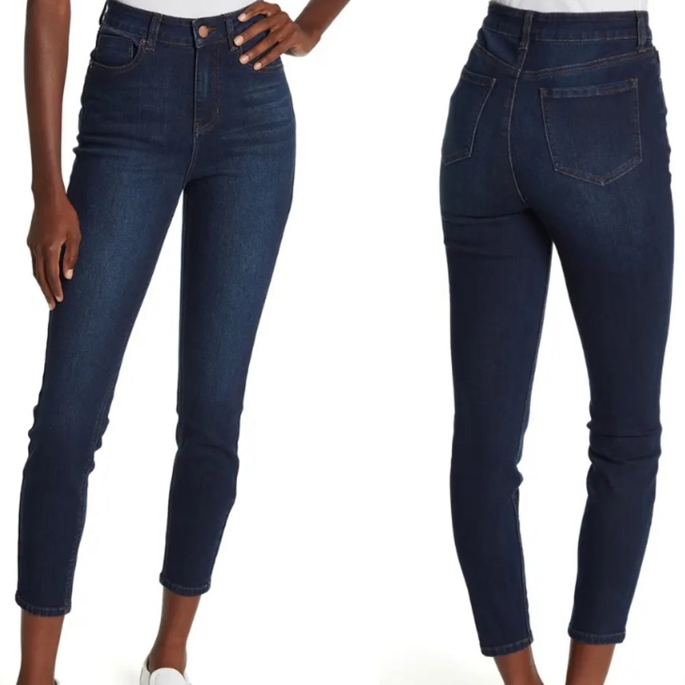 (B26) ABOUND High Waist Skinny Crop Ankle Blue Jeans, Size 25, NWT‎
